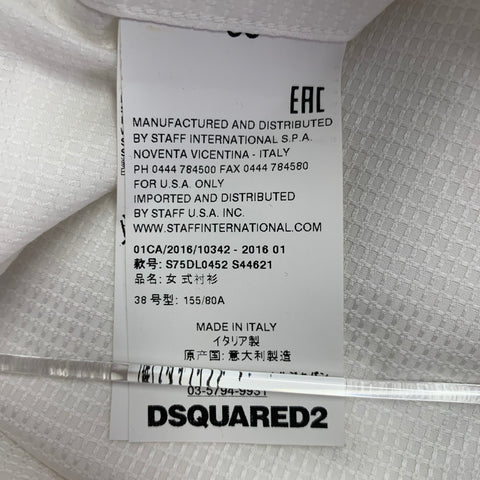 Chemise Dsquared2 Taille S en Coton Texturé à Col Étalé Blanc