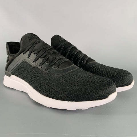 APL Size 11 -Techloom Tracer- Black White Perforated Nylon Sneakers