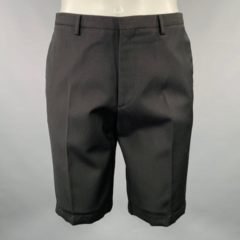 Shorts de smoking en laine noire CALVIN KLEIN COLLECTION Taille 32