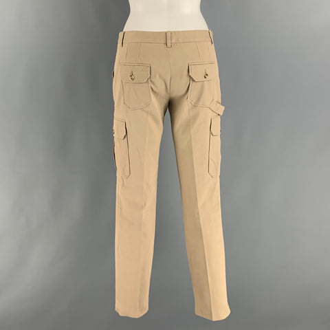 DOLCE & GABBANA Size 4 Khaki Cotton Elastane Cargo Casual Pants