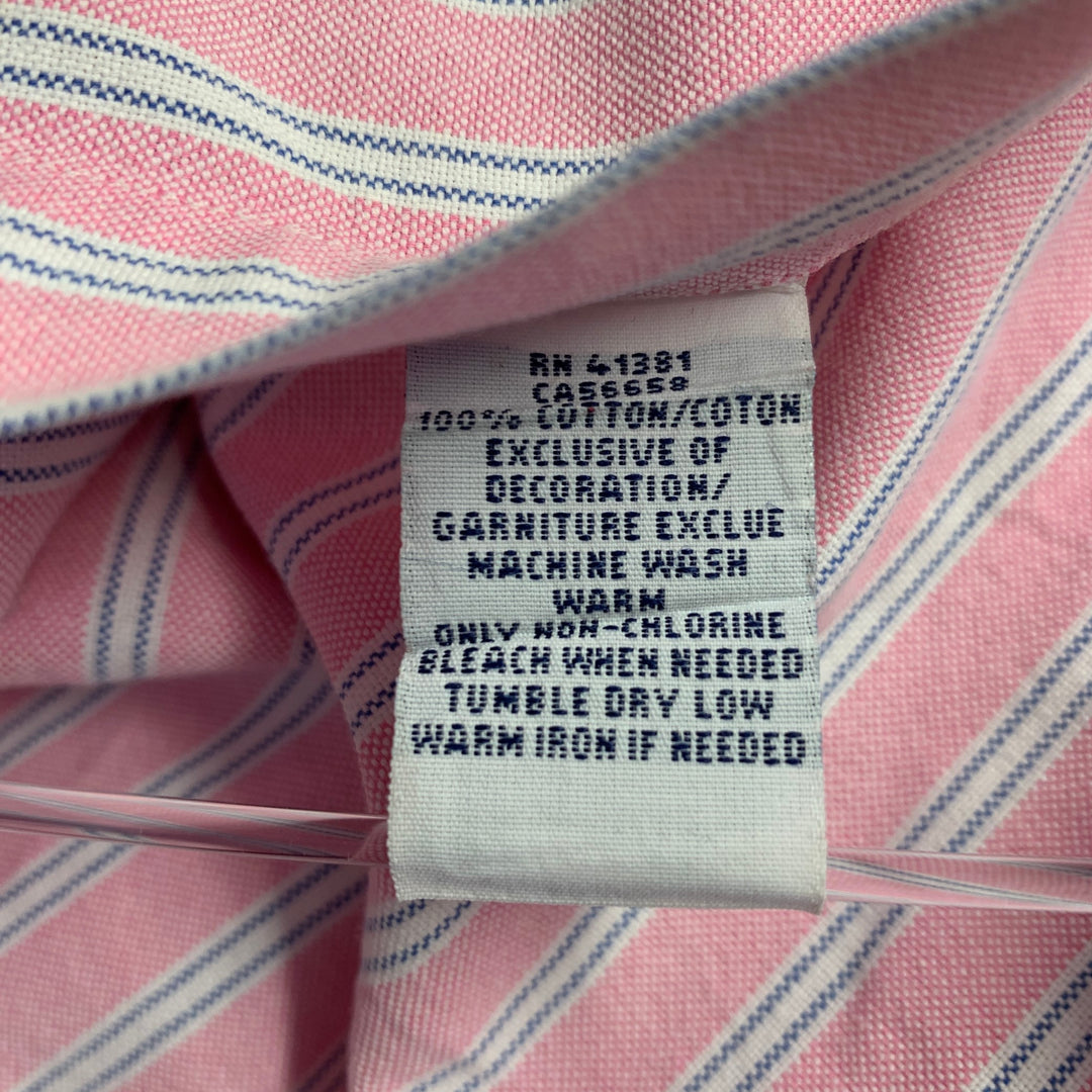 RALPH LAUREN Size XXL Pink White Stripe Cotton Button Down Long Sleeve Shirt