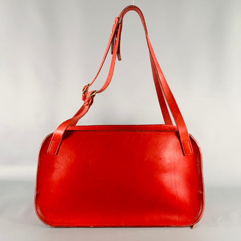 KIKA NY Small Exit Red Vegetable Tanned Leather Weekender Bag