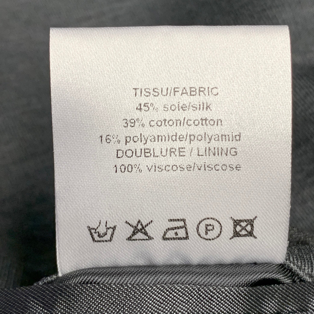 LANVIN Size M Grey Silk Cotton Blend Snaps Notch Lapel Jacket