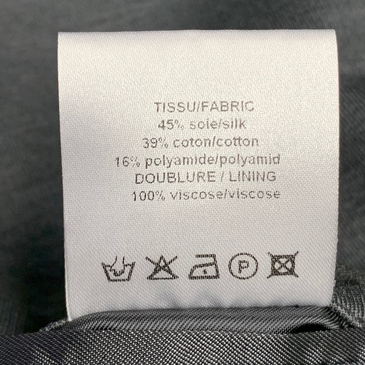 LANVIN Size M Grey Silk Cotton Blend Snaps Notch Lapel Jacket