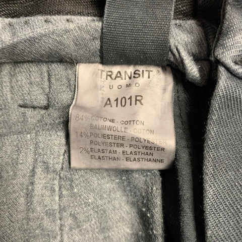 TRANSIT Size XS Grey Charcoal Coated Cotton Blend Jeans