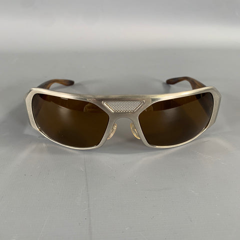 BARTON PERREIRA Silver Tortoise Shell Mixed Pattern Sunglasses