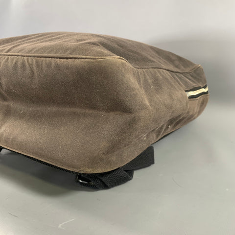 JACK SPADE Grey Gunmetal Shimmer Waxed Cotton Backpack bag