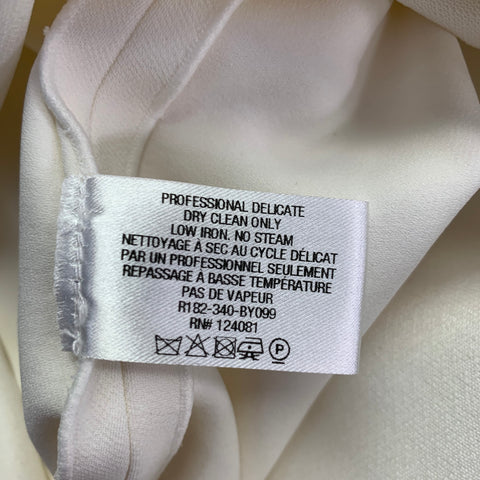 PROENZA SCHOULER Size 8 Cream Black Viscose Blend Ruffle Cocktail Dress
