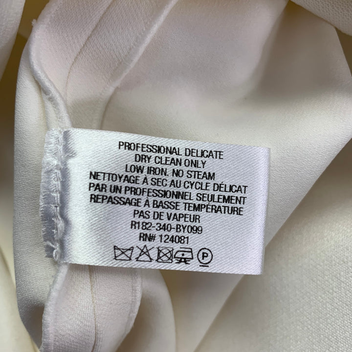 PROENZA SCHOULER Size 8 Cream Black Viscose Blend Ruffle Cocktail Dress