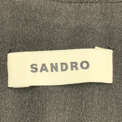 SANDRO Size 4 Black Gold Polyester Blend Contrast Stitch Sleeveless Dress