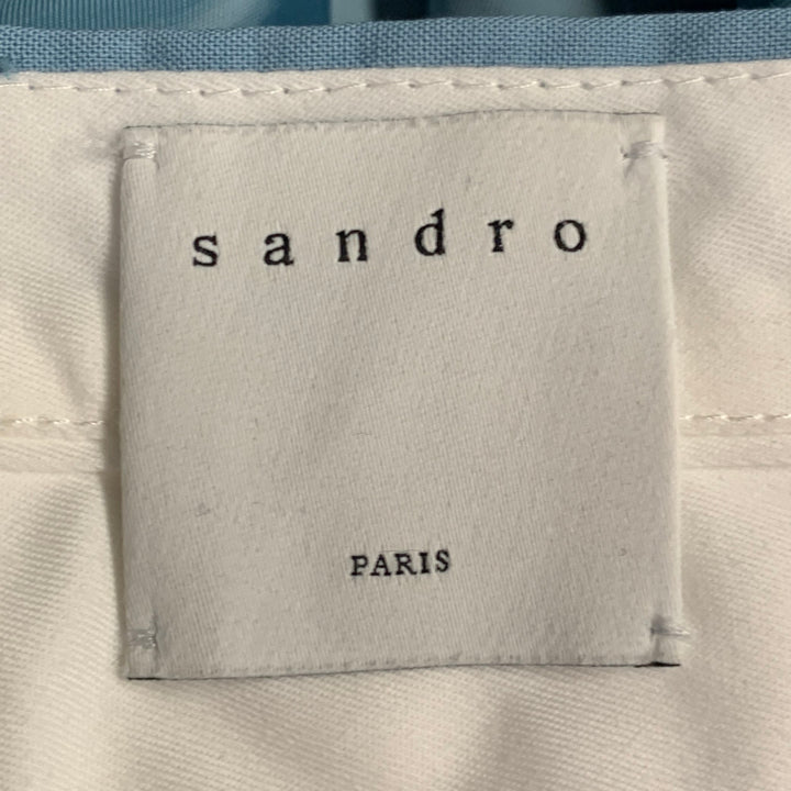 SANDRO Size 36 Blue Virgin Wool Blend Notch Lapel Suit