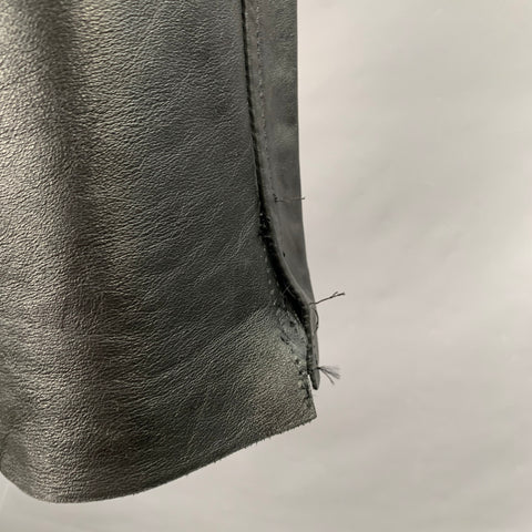 A TASTE OF LEATHER Vintage Size 31 Black Leather Button Fly Casual Pants
