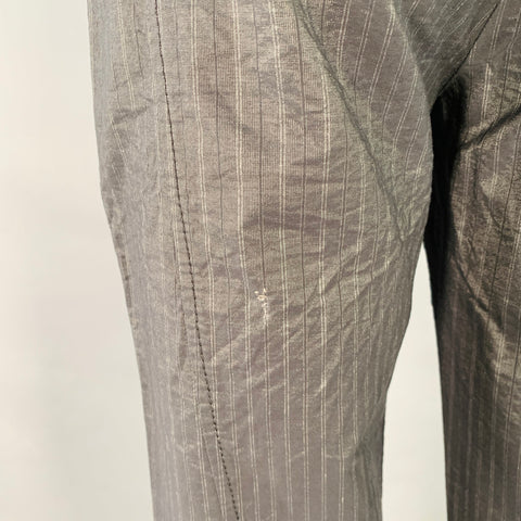 PHILOSOPHY di ALBERTA FERRETTI Size 6 Grey Black Stripe Cotton Blend Low Rise Tapered Casual Pants