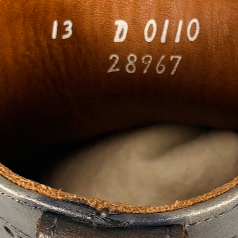 ALLEN EDMONDS Talla 13 Botas con punta de ala de cuero perforado gris