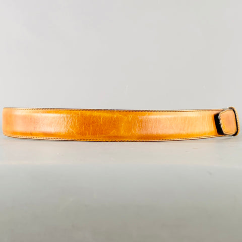 MAGNANNI Size 38 Tan Silver Leather Belt