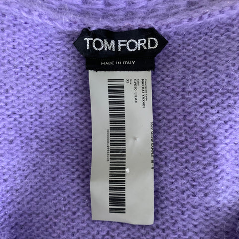 TOM FORD Size S Lavender Mohair Blend Metallic V-Neck Sweater - Womens