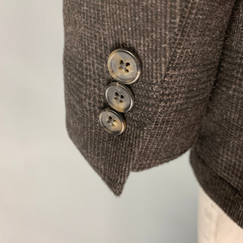 SOFT CLOTH Size 42 Brown Black Glenplaid Viscose Blend Sport Coat