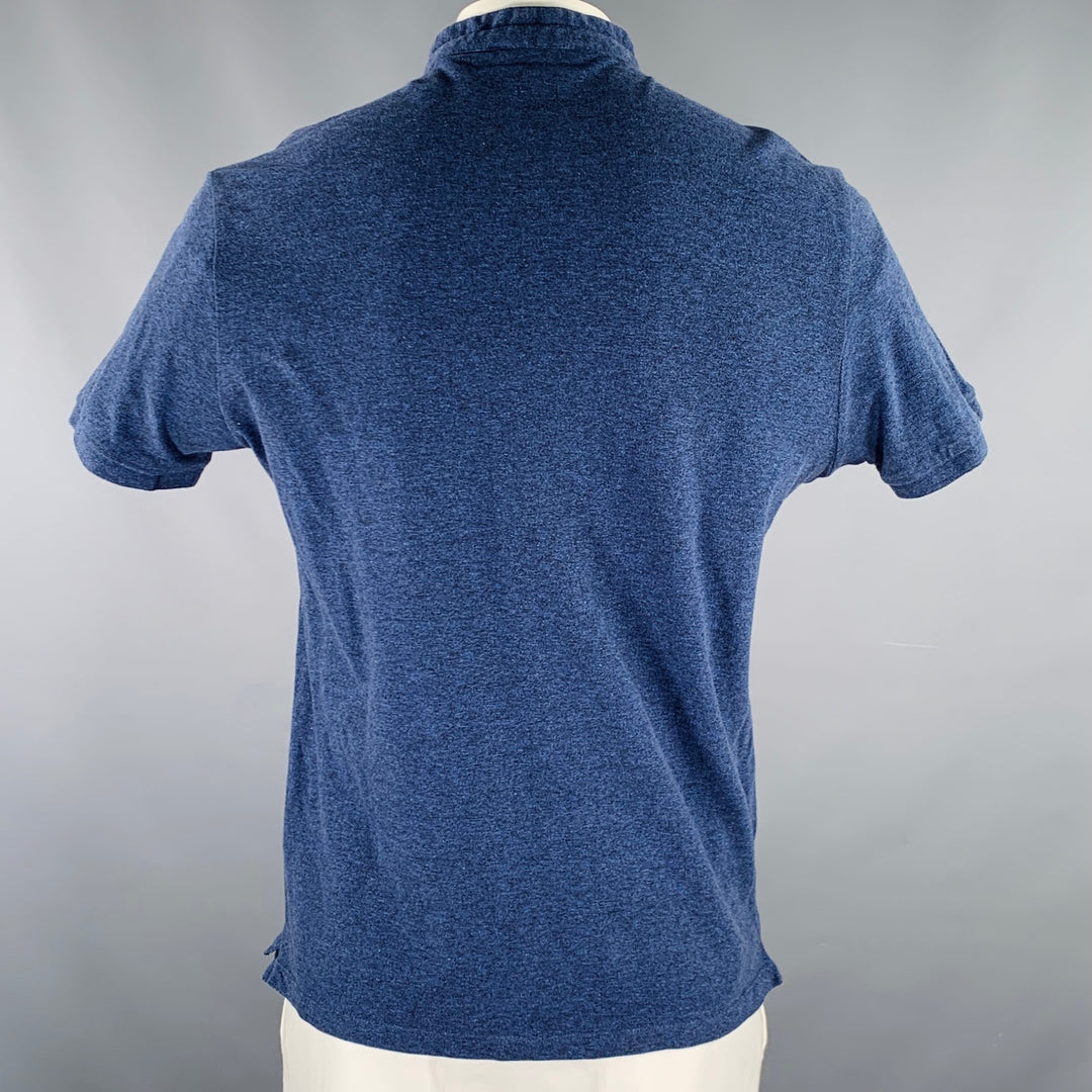 THE KOOPLES Size XL Blue Heather Cotton Short Sleeve Polo