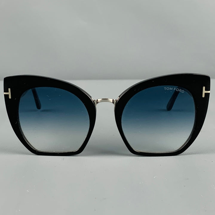 TOM FORD -Samantha-02- Gafas de sol estilo ojos de gato de acetato negro degradado