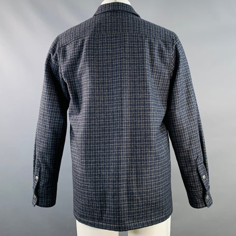 Veste zippée A.P.C. taille M à carreaux bleus, gris et noirs en mélange de laine