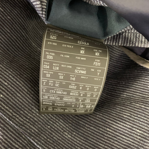 Z ZEGNA Chest Size 48 Navy White Pinstripe Linen Cotton Notch Lapel 38 30 Suit