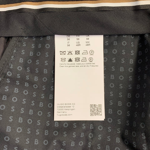 HUGO BOSS Size XL Black Virgin Wool Tuxedo Dress Pants