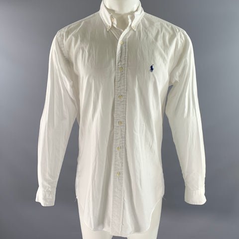 RALPH LAUREN Size S White Cotton Button Down Long Sleeve Shirt