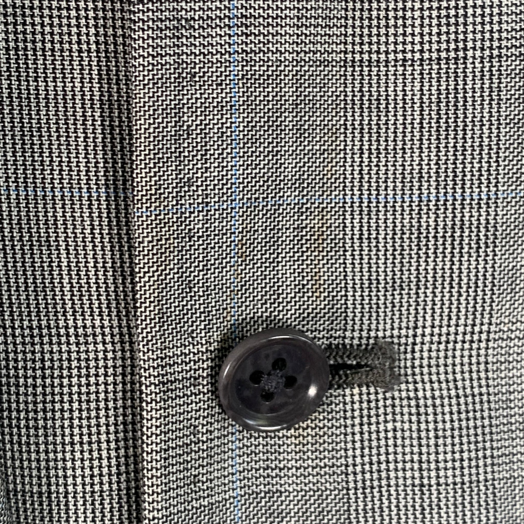 ASTOR & BLACK Size 44 Grey White Glenplaid Sport Coat Vest Set