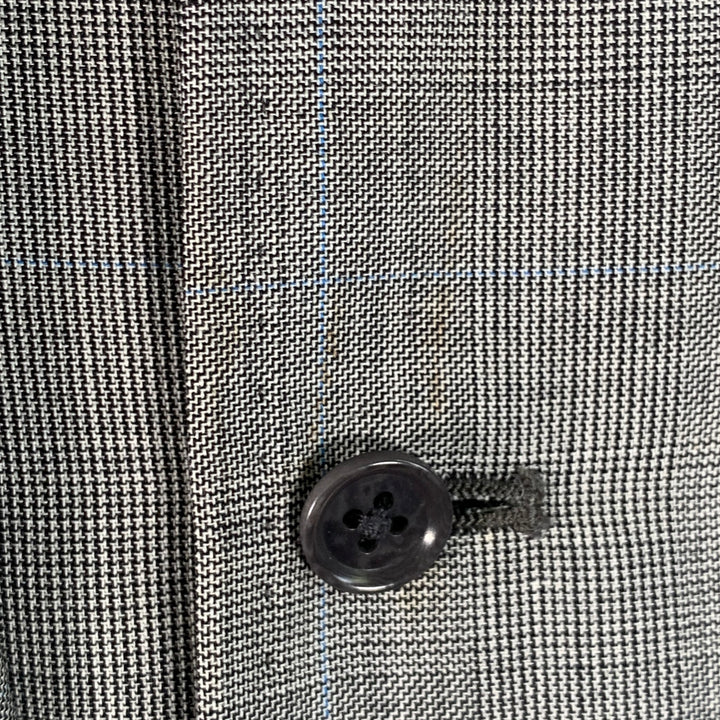 ASTOR & BLACK Size 44 Grey White Glenplaid Sport Coat Vest Set