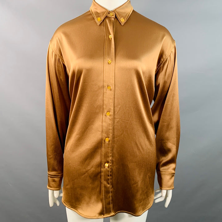 SIES MARJAN Size M/L Gold Viscose Blend Button Down Collar Shirt