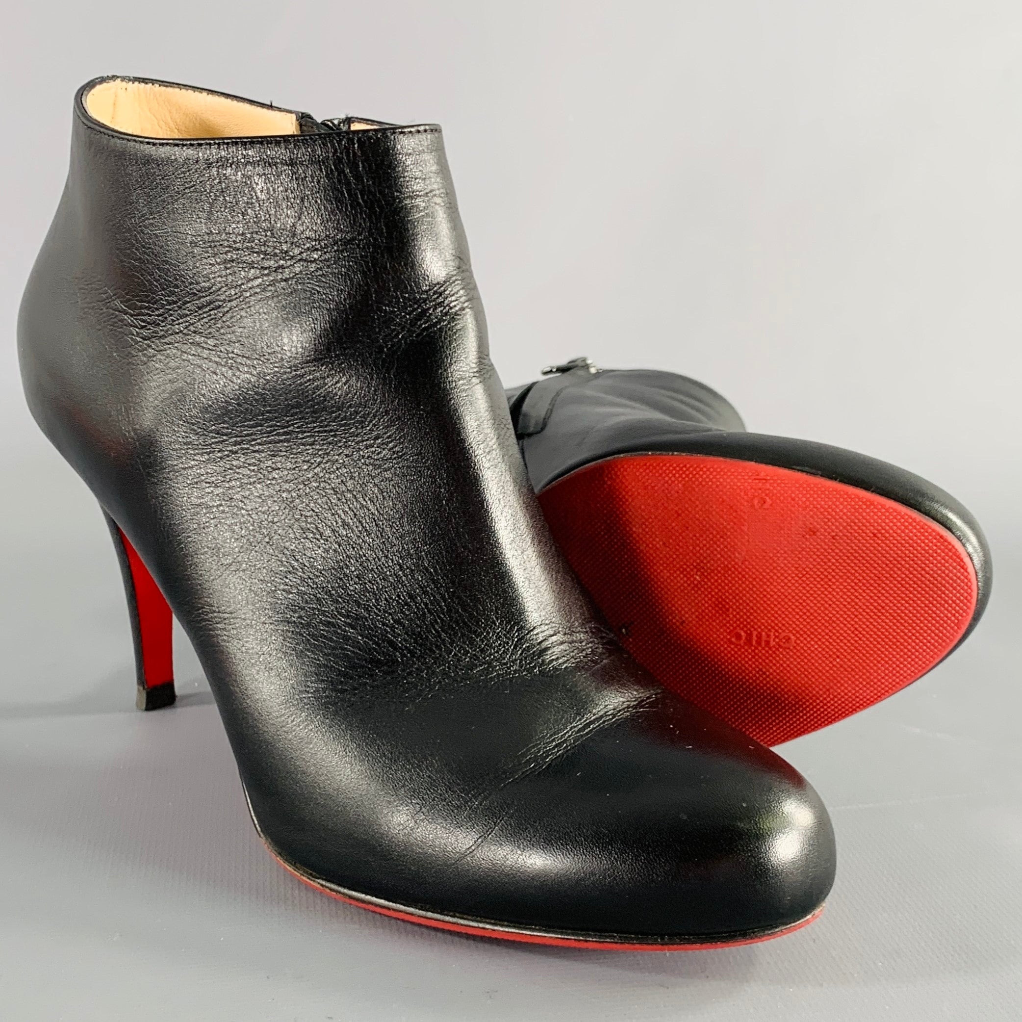 CHRISTIAN LOUBOUTIN Size 6 Black Side Zipper Stiletto Boots Sui Generis Designer Consignment