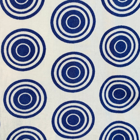 HUGO BOSS Size XL Blue White Circles Cotton Pointed Collar Short Sleeve Shirt