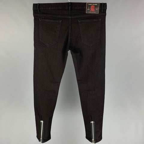 MARC JACOBS Size 36 Black Cotton Zip Fly Slim Jeans