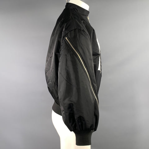 MOWALOLA SS2024 Size M Black White Monogram Nylon Bomber Jacket