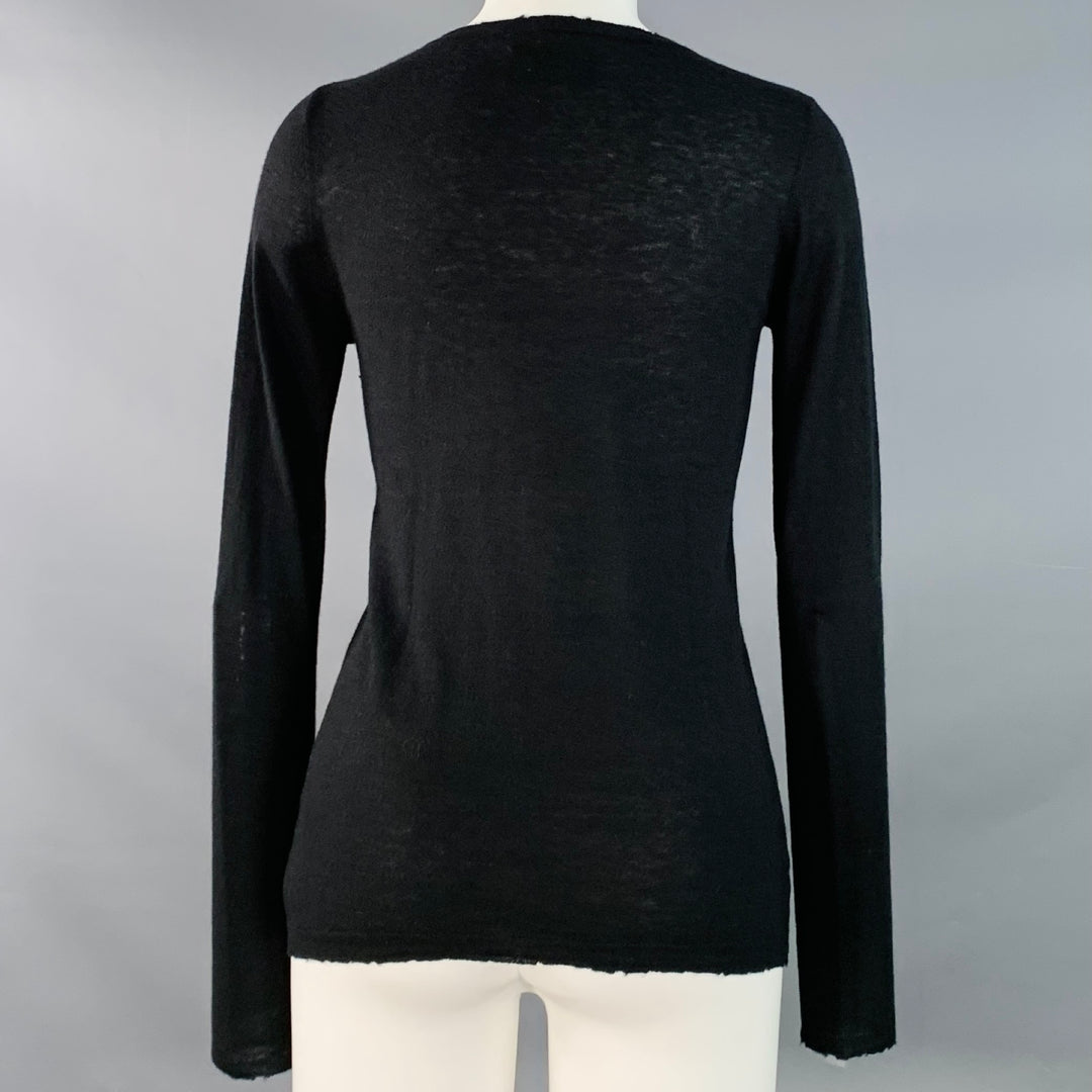 ZADIG & VOLTAIRE Size XS Black Gold Cashmere Rhinestones Skull Pullover