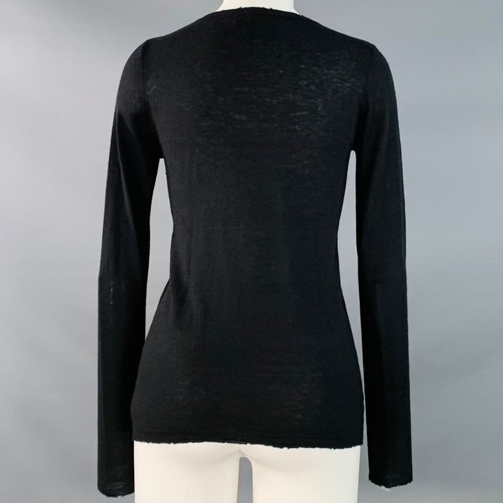 ZADIG & VOLTAIRE Size XS Black Gold Cashmere Rhinestones Skull Pullover