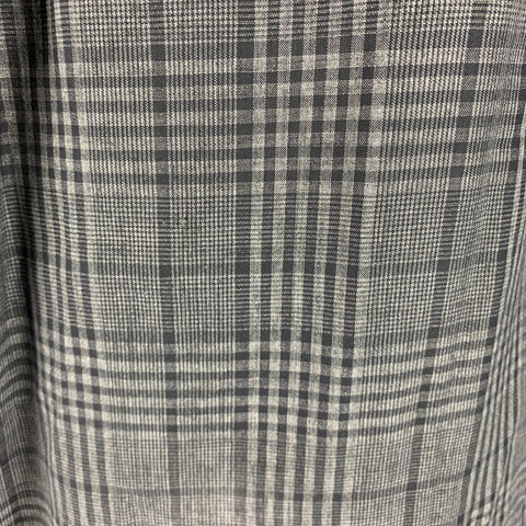 BELSTAFF Size L Grey Black Plaid Linen Cotton Button Up Long Sleeve Shirt