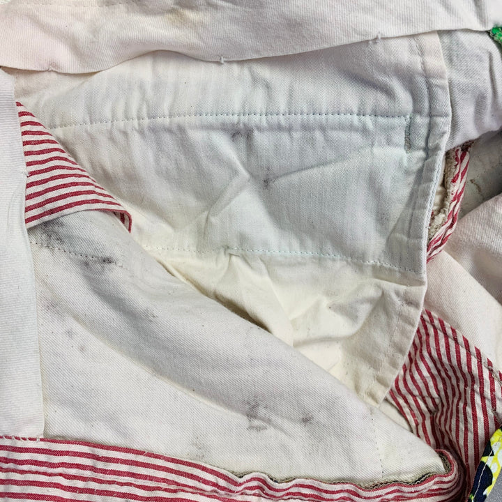 JUNYA WATANABE 2015 Size XL Multi Color Patchwork Cotton Linen Pleated Shorts