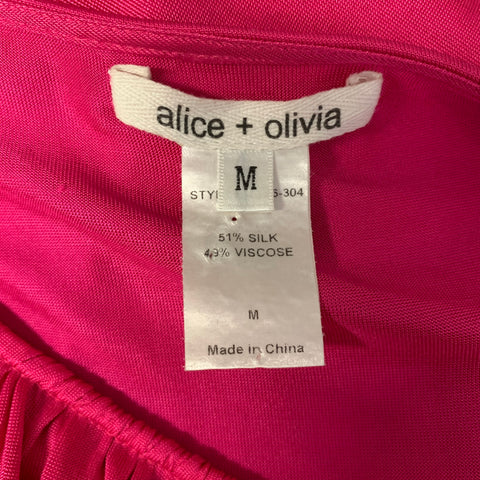 ALICE + OLIVIA Size M Pink Viscose  Silk Sleeveless Dress