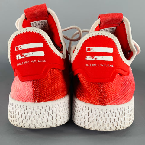 ADIDAS x PHARRELL WILLIAMS Size 11 Red Ombre Nylon Lace-Up Sneakers