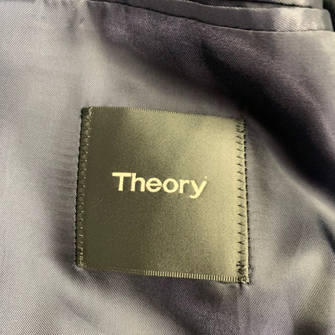 THEORY Size 42 Wellar Marlo Camley Blue Window Pane Wool Suit