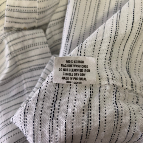 TAYLOR STITCH Size M White Black Stripe Cotton Button Down Short Sleeve Shirt