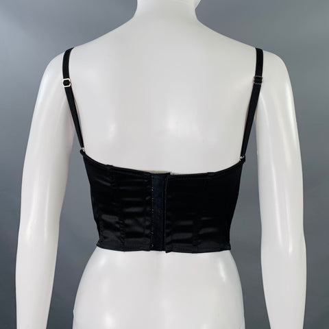 GUCCI Size XS Black Nude Cotton Blend Monogram Bustier Dress Top