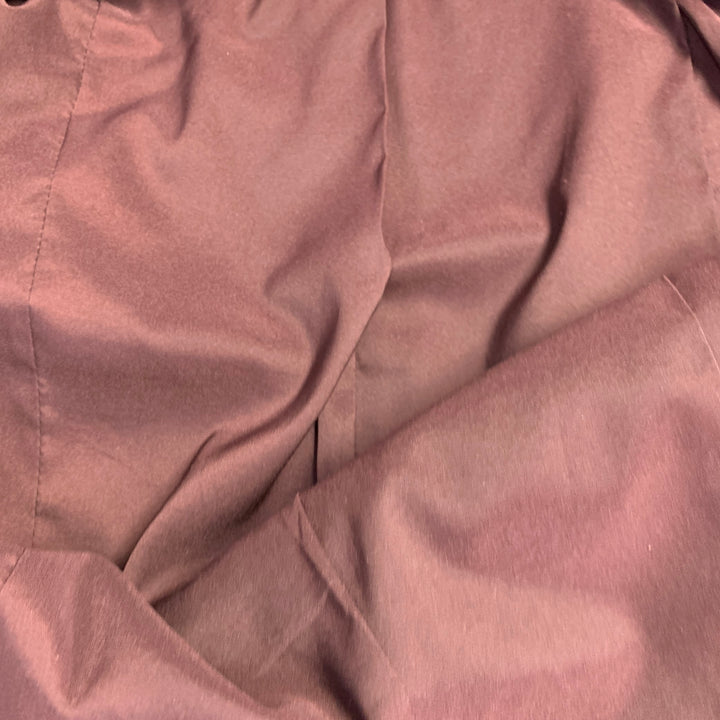 THEORY Size M Burgundy Viscose Blend Lambskin Zip Up Jacket
