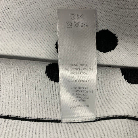 CAROLINA HERRERA Size M Black White Viscose Elastane Polka Dot Cocktail Dress