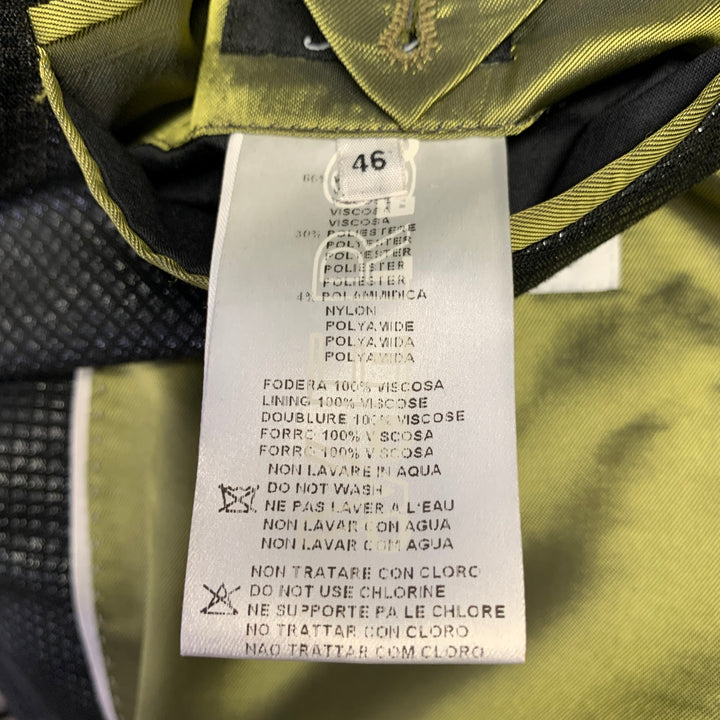 VERSACE COLLECTION Size 36 Black Grey Shimmery Viscose Blend Sport Coat