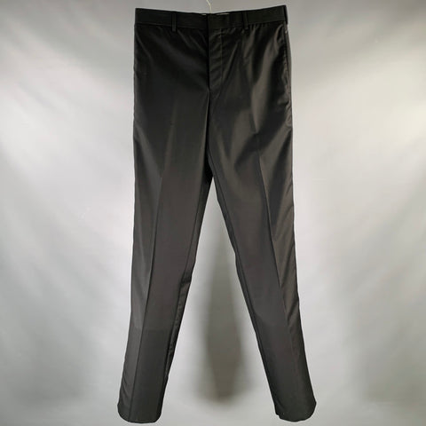BLACK FLEECE Size 32 Black Wool Tuxedo Dress Pants