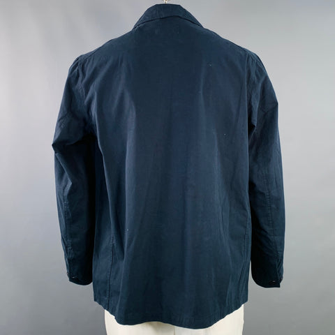 MERZ B. SCHWANEN Size L Navy Organic Cotton Shirt Chore Jacket