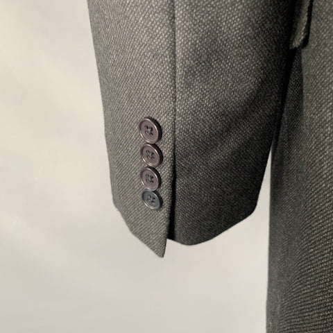 POLO by RALPH LAUREN Size 44 Black Charcoal Nailhead Virgin Wool 3 Piece Suit