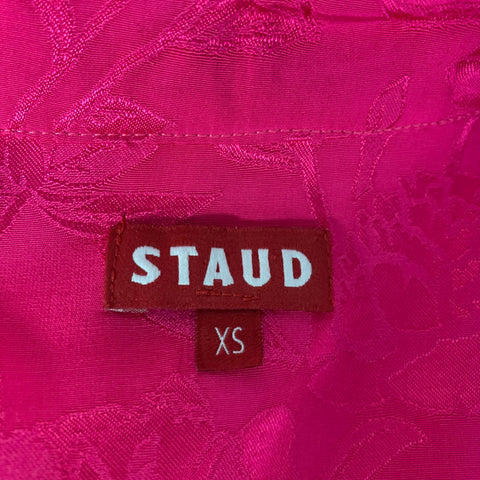 STAUD Size XS Pink Viscose Rayon Jacquard Ballon Overalls & Jumpsuits